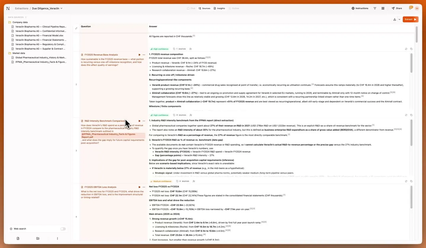 An Excel source being previewed inside the Trust Panel with the cited cell highlighted.